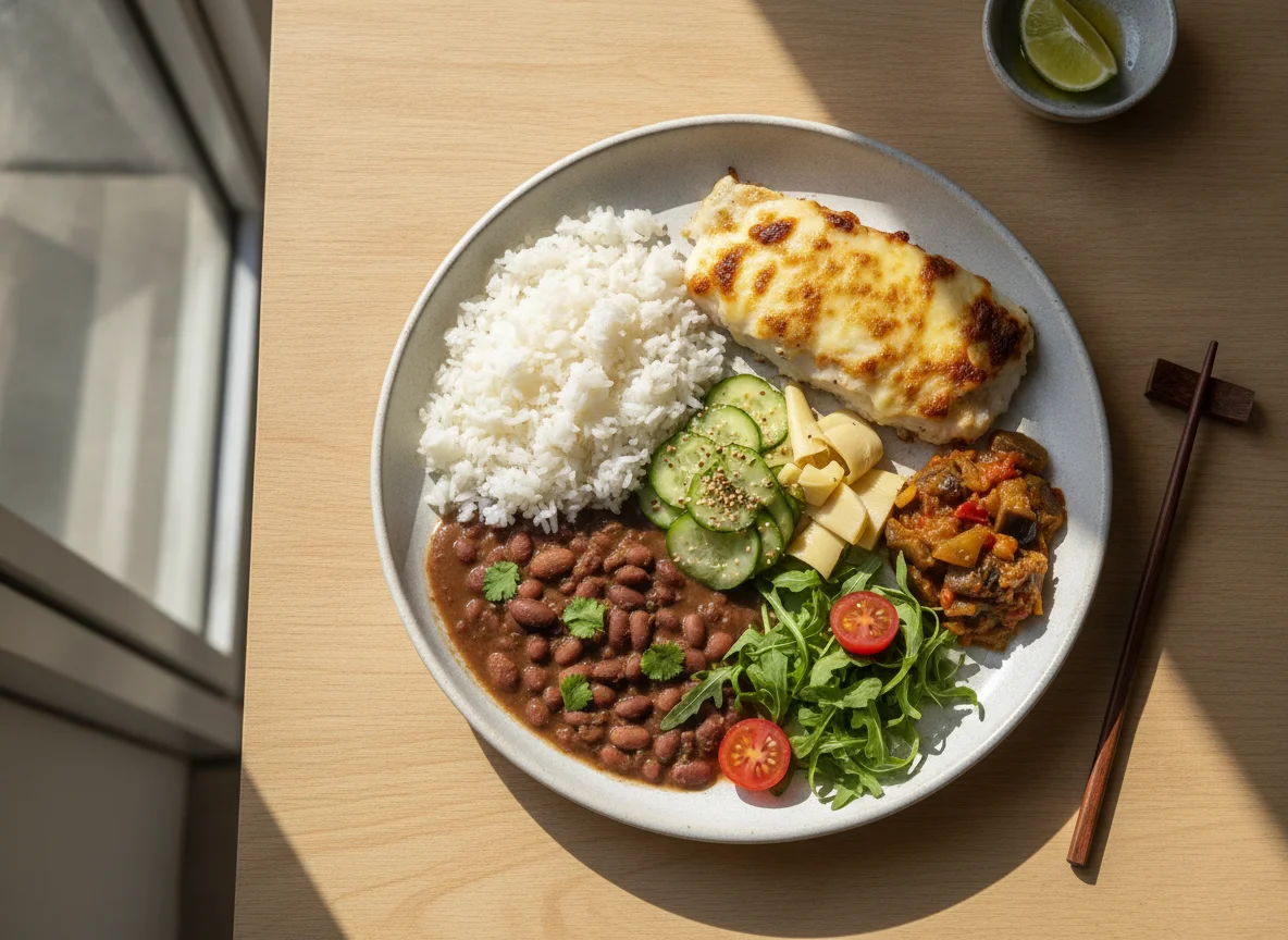 Prato Feito Brasileiro com Peixe Gratinado photo