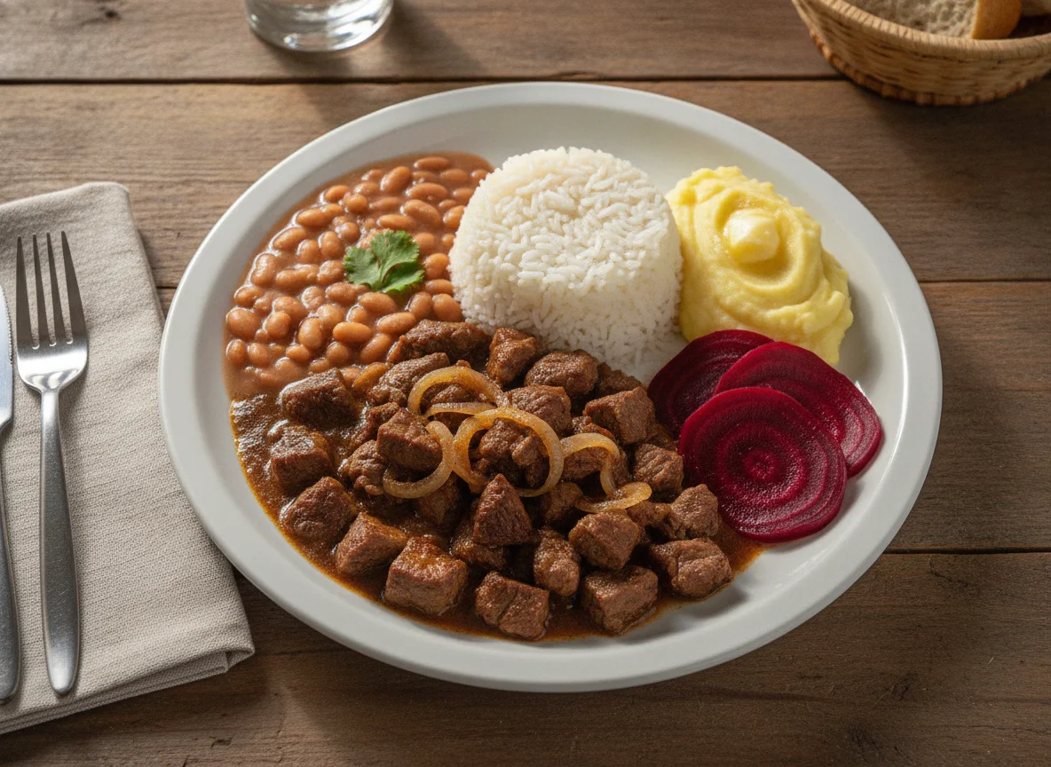 Prato Feito Brasileiro com Picadinho de Carne photo