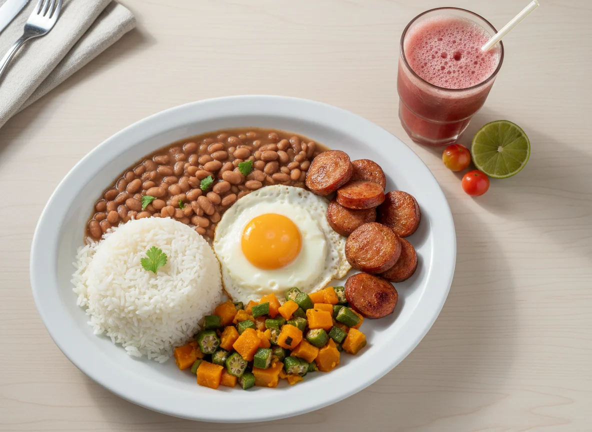 Prato feito brasileiro com suco photo