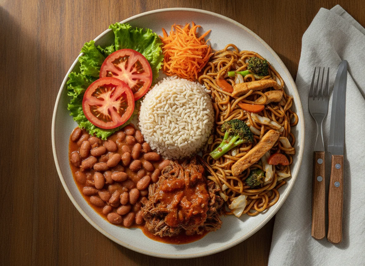 Prato Feito Brasileiro com Yakisoba photo