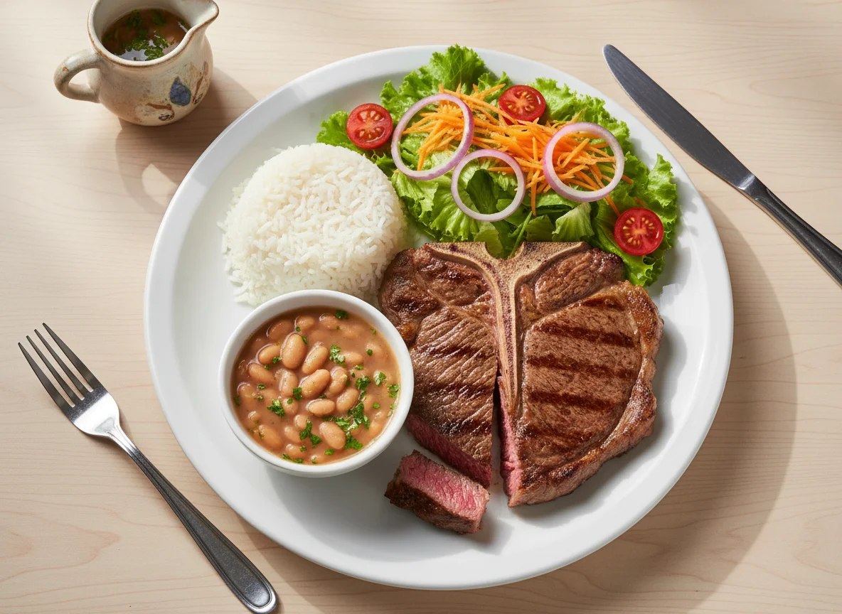 Prato Feito com Bife T-Bone photo