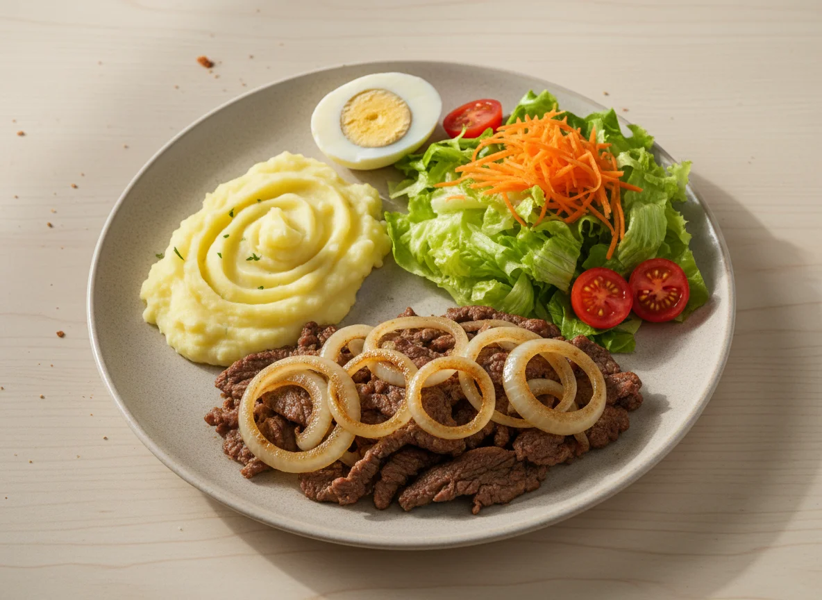 Prato Feito com Carne Acebolada photo