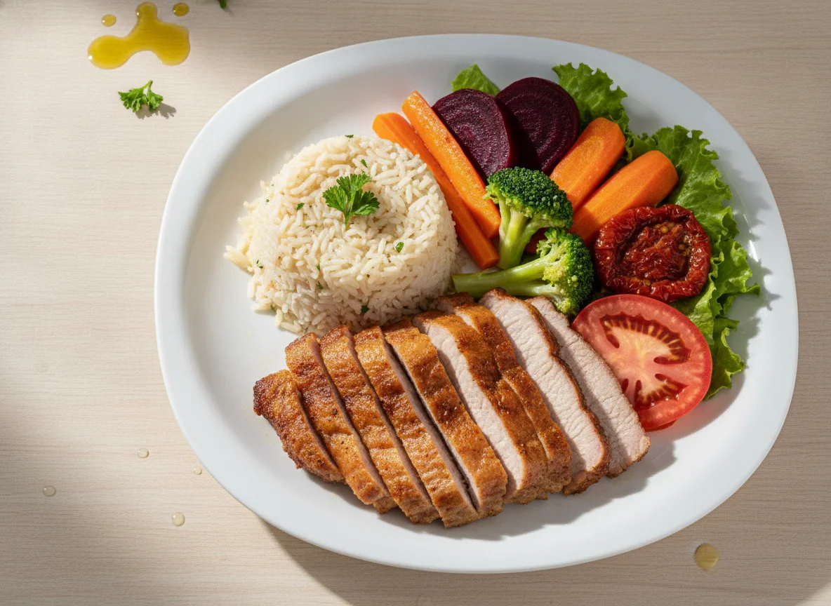 Prato Feito com Carne Assada e Salada photo
