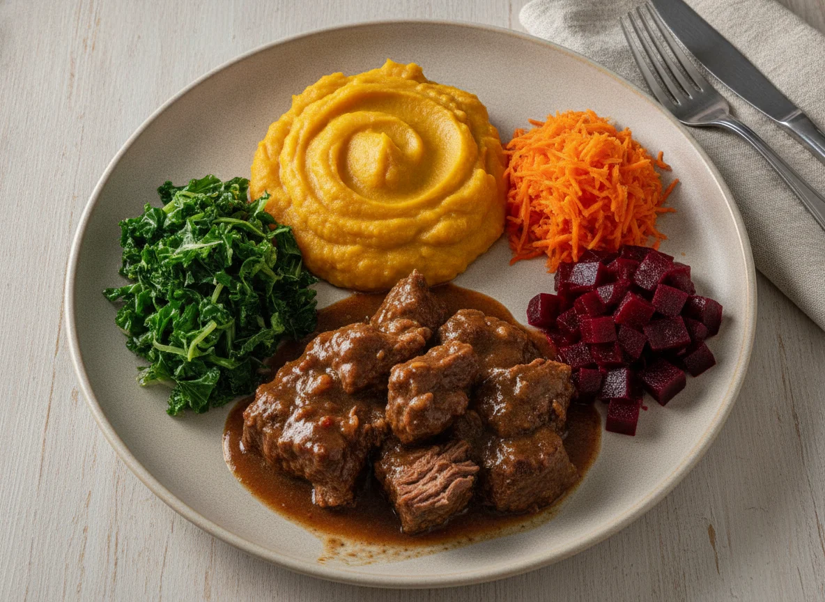 Prato Feito com Carne de Panela e Purê photo