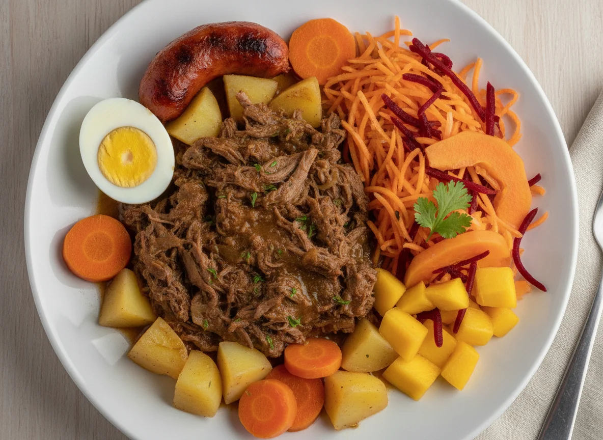Prato Feito com Carne de Panela e Salada photo