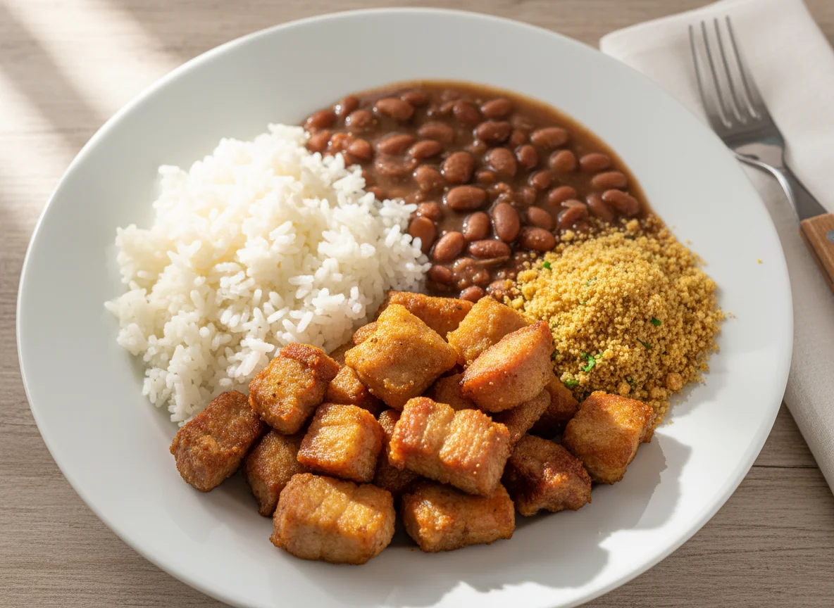 Prato feito com carne de porco photo