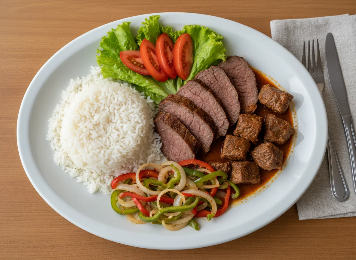 Prato Feito com Carne e Arroz photo