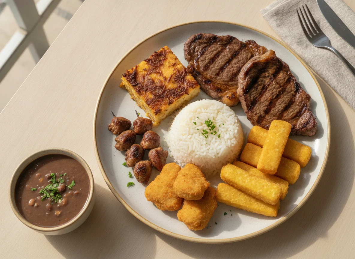 Prato Feito com Carnes e Guarnições photo