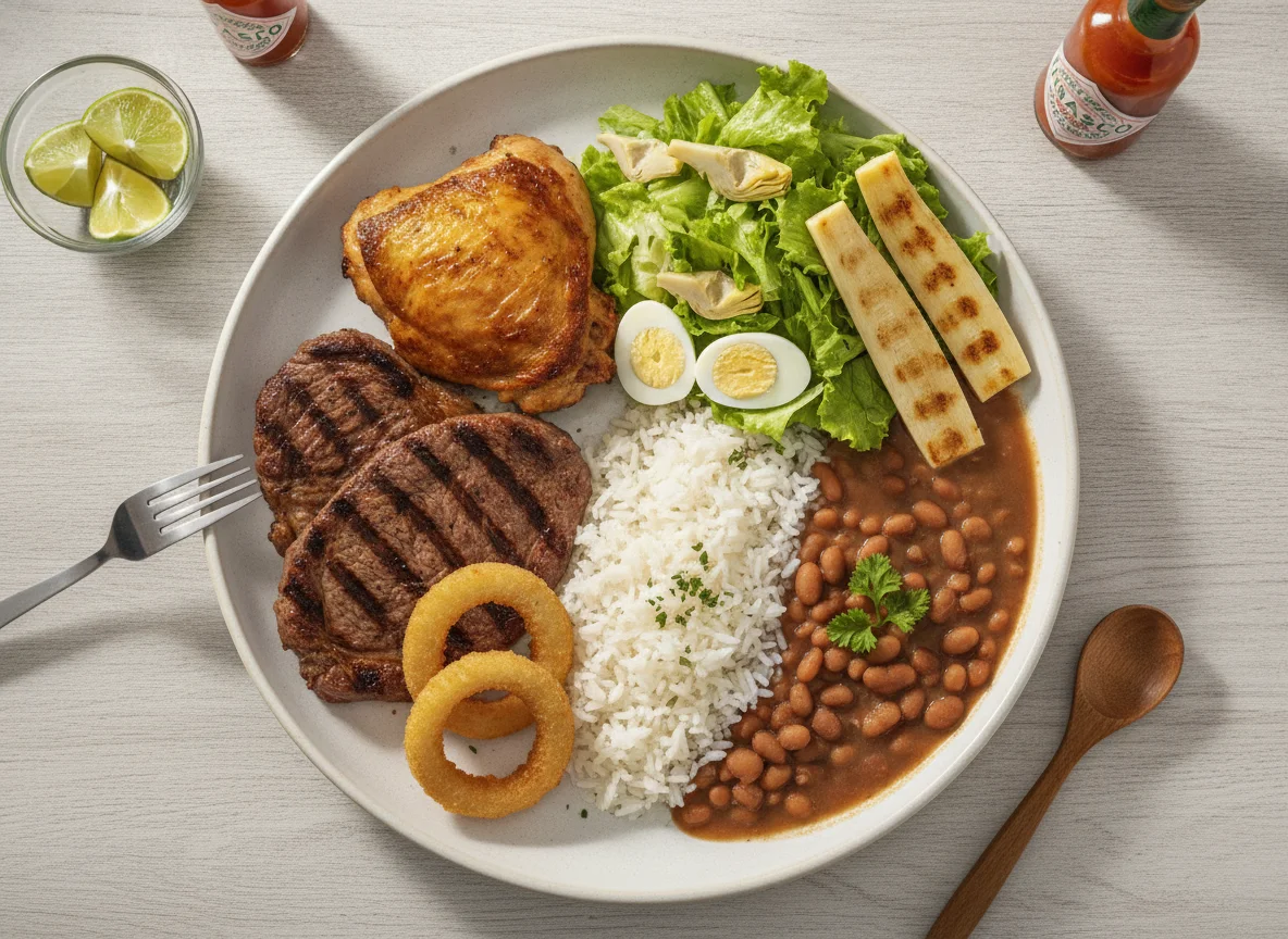 Prato Feito com Carnes Mistas e Salada photo
