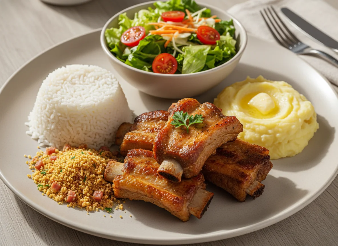 Prato feito com costelinha de porco photo