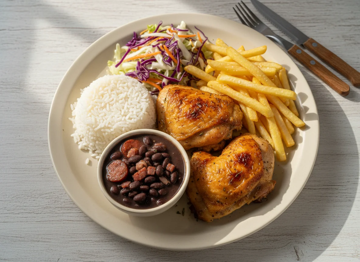 Prato feito com frango assado photo