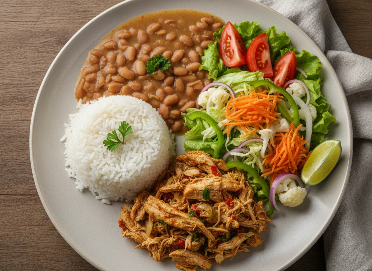 Prato Feito com Frango e Salada photo