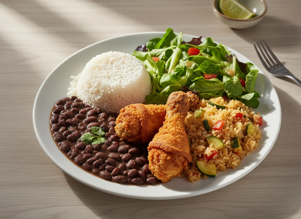 Prato Feito com Frango Frito e Salada photo