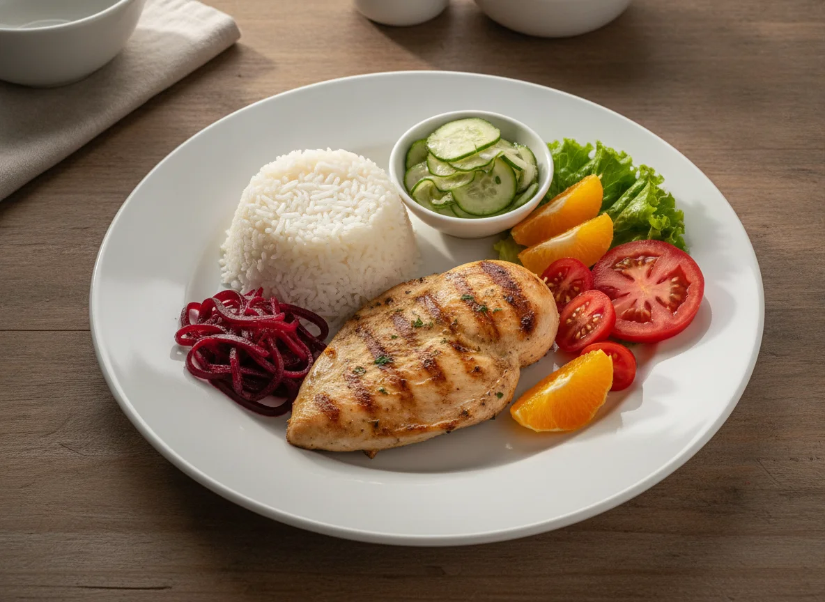 Prato Feito com Frango Grelhado, Arroz e Salada photo