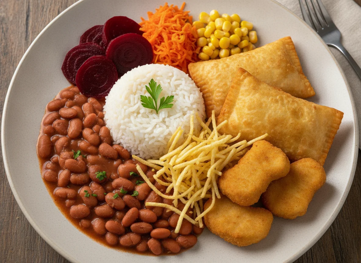 Prato Feito com Pastel e Nuggets photo