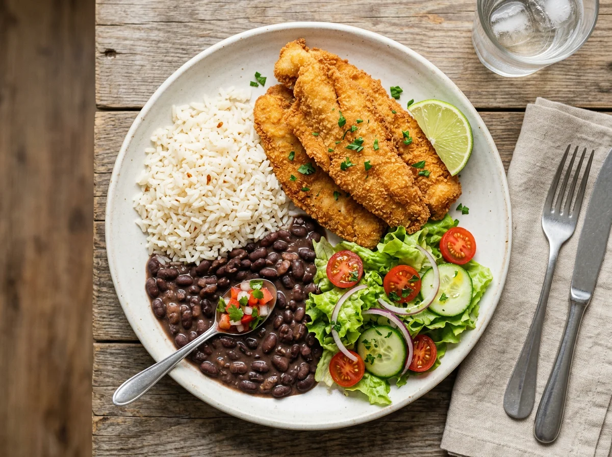 Prato Feito com Peixe Frito photo