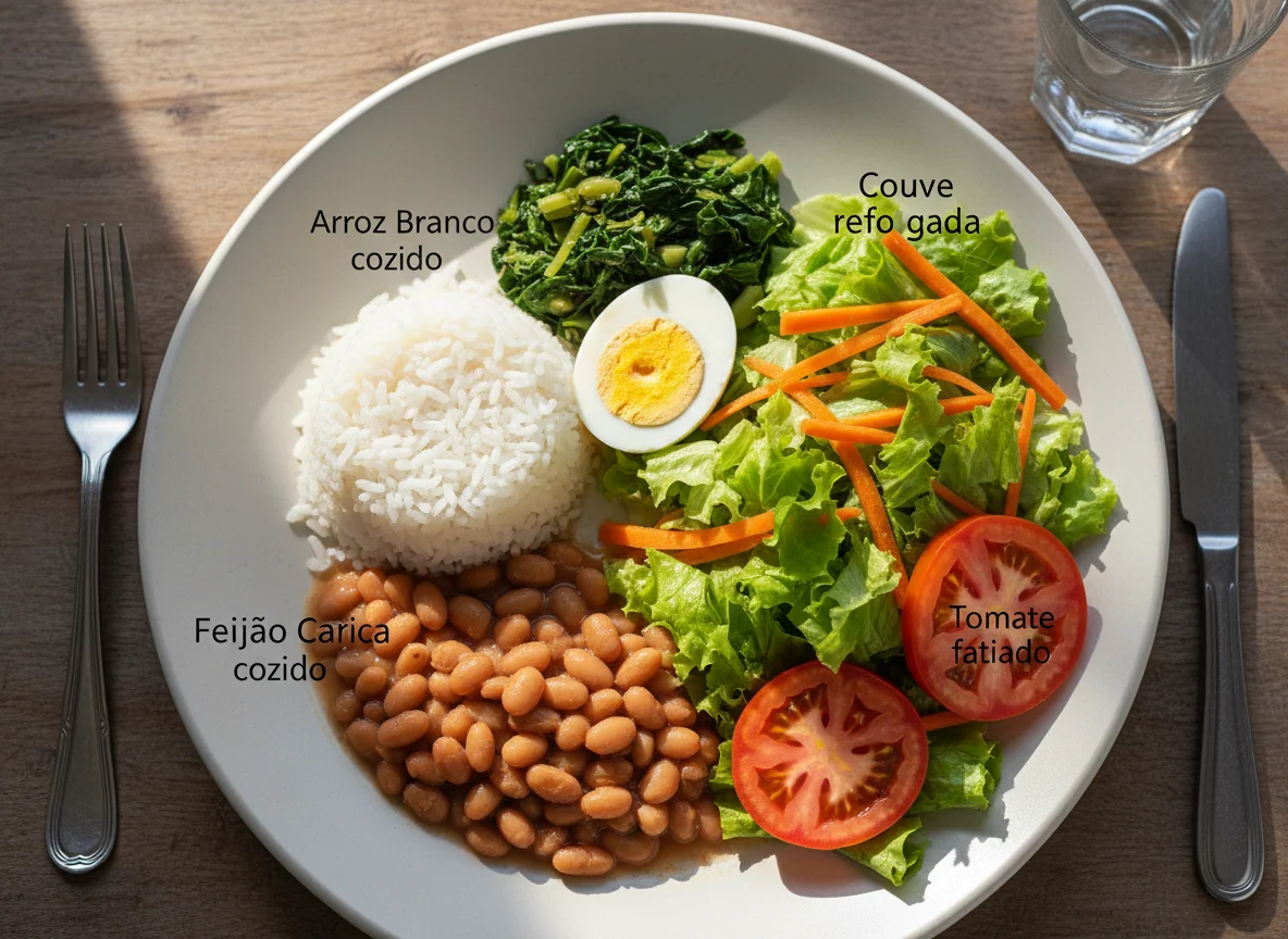 Prato feito com salada e acompanhamentos photo