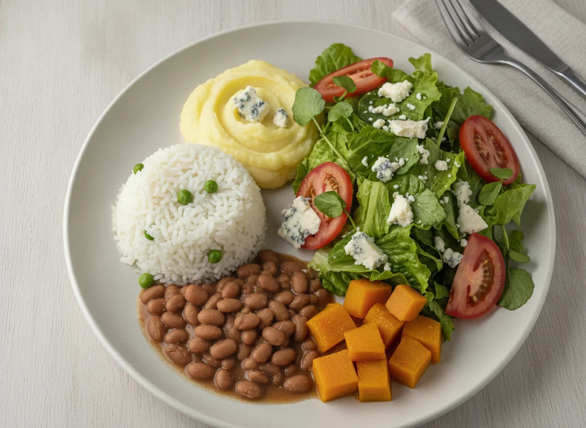 Prato Feito com Salada e Gorgonzola photo