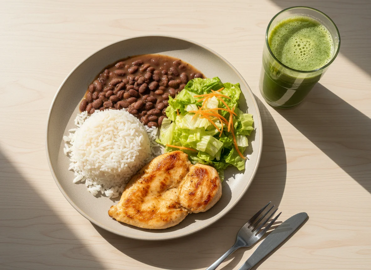 Prato feito com suco verde photo