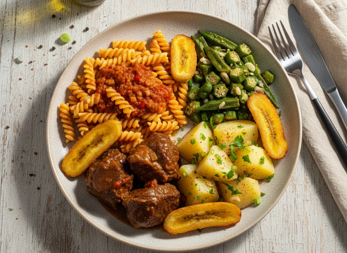 Prato misto com banana photo