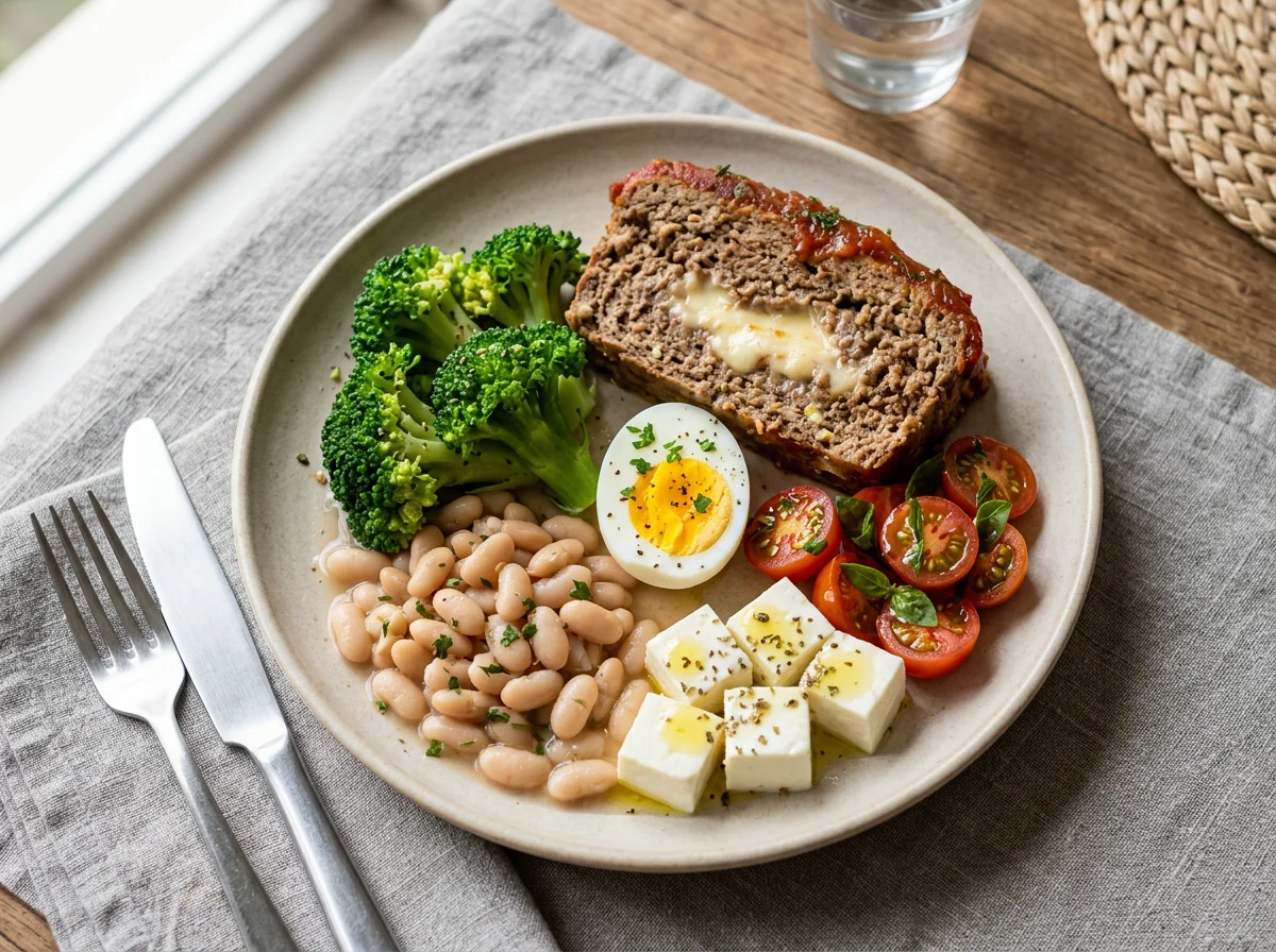 Prato misto com bolo de carne photo
