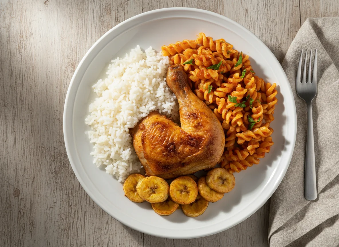 Prato misto com frango assado photo