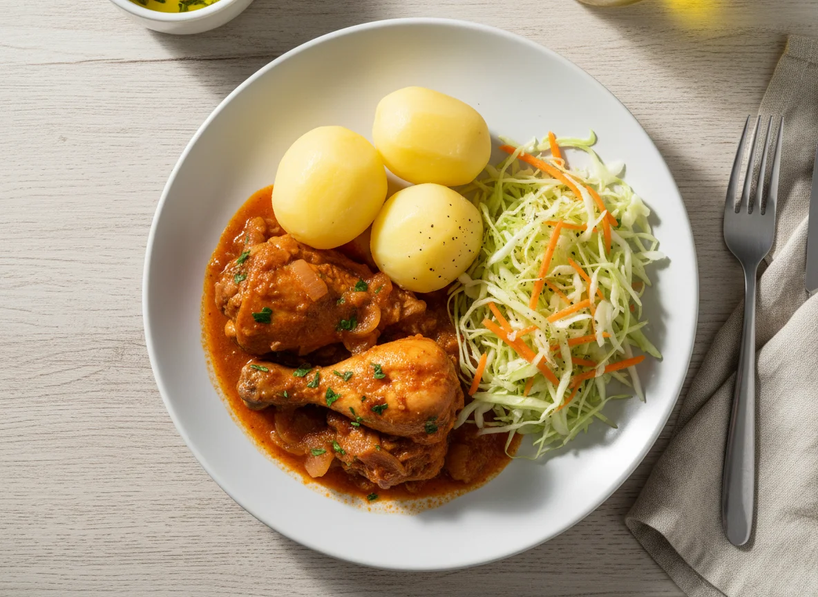 Prato misto com frango e salada photo