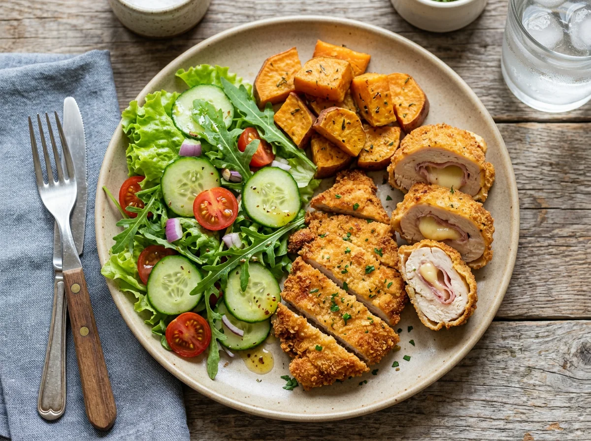 Prato misto com salada e frango photo