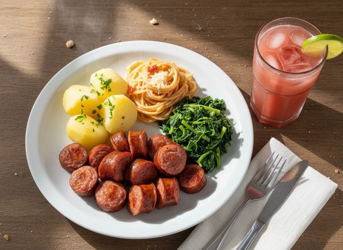 Prato misto com suco photo