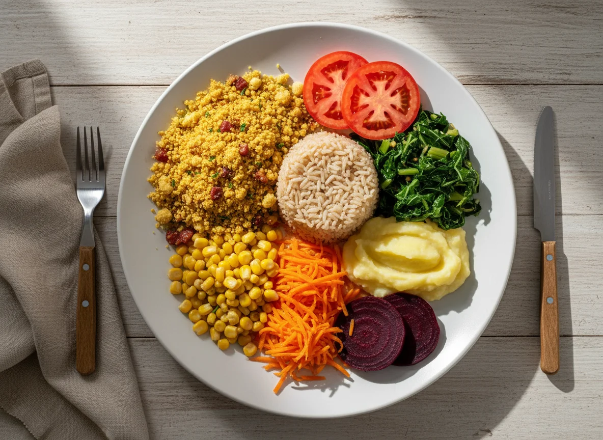 Prato variado com farofa photo