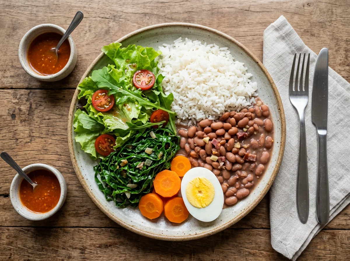 Prato variado com salada e ovos photo