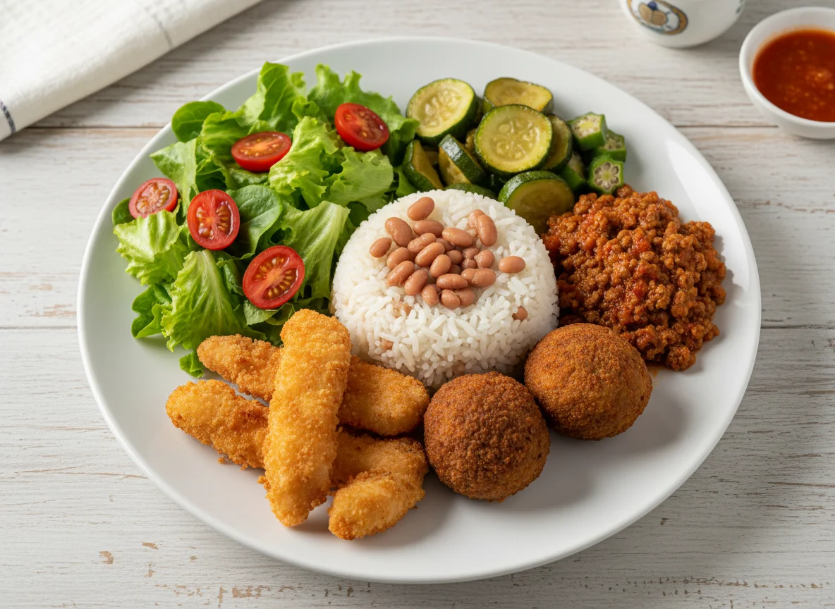 Prato variado com salada photo