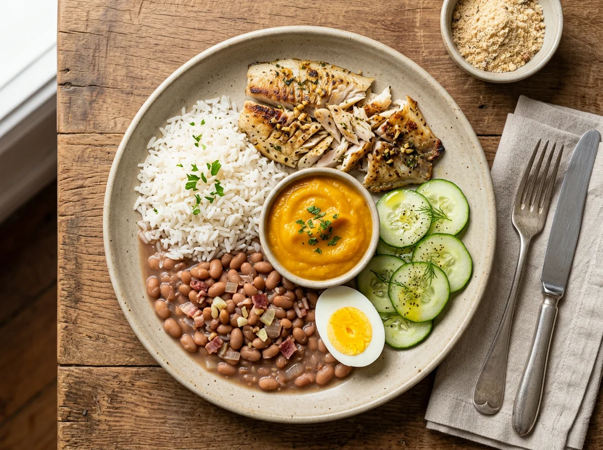 Prato variado com tilápia photo