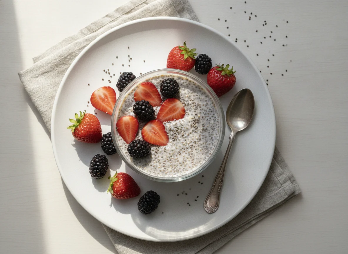 Pudim de Chia com Frutos Vermelhos photo