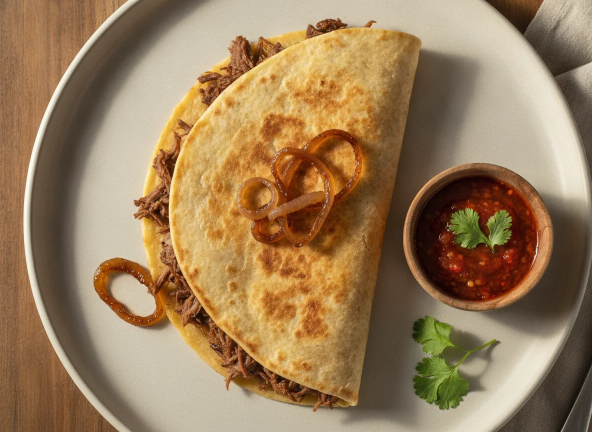 Quesadilla de Carne com Cebola Caramelizada photo