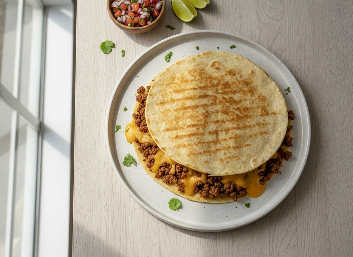 Quesadilla de carne moída e queijo photo