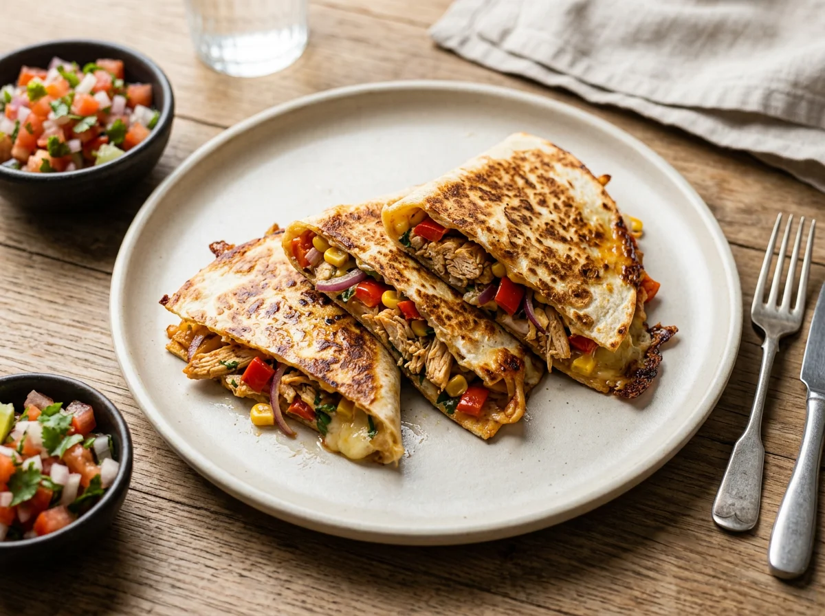 Quesadilla de frango e vegetais photo