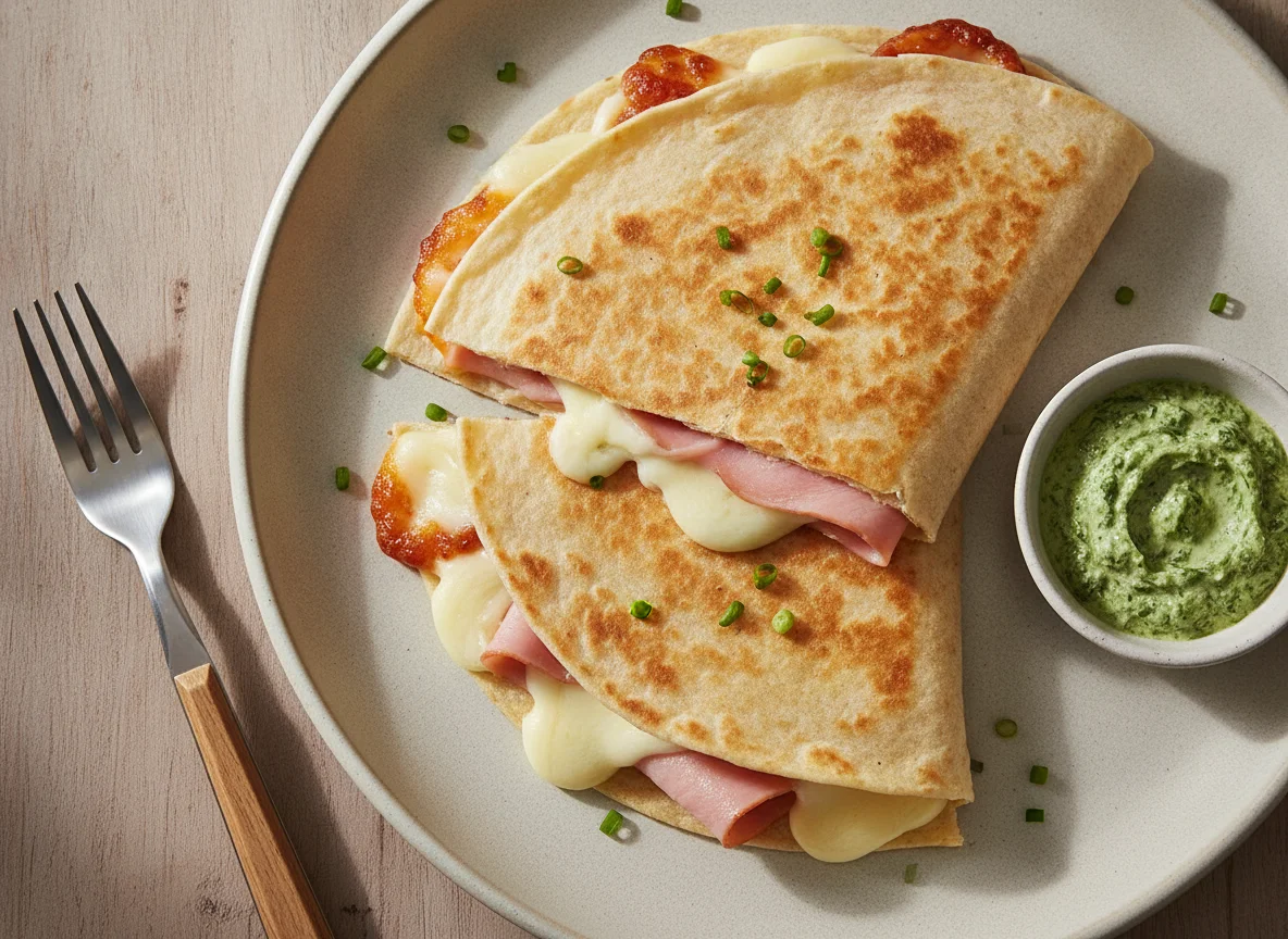 Quesadilla de presunto e queijo photo