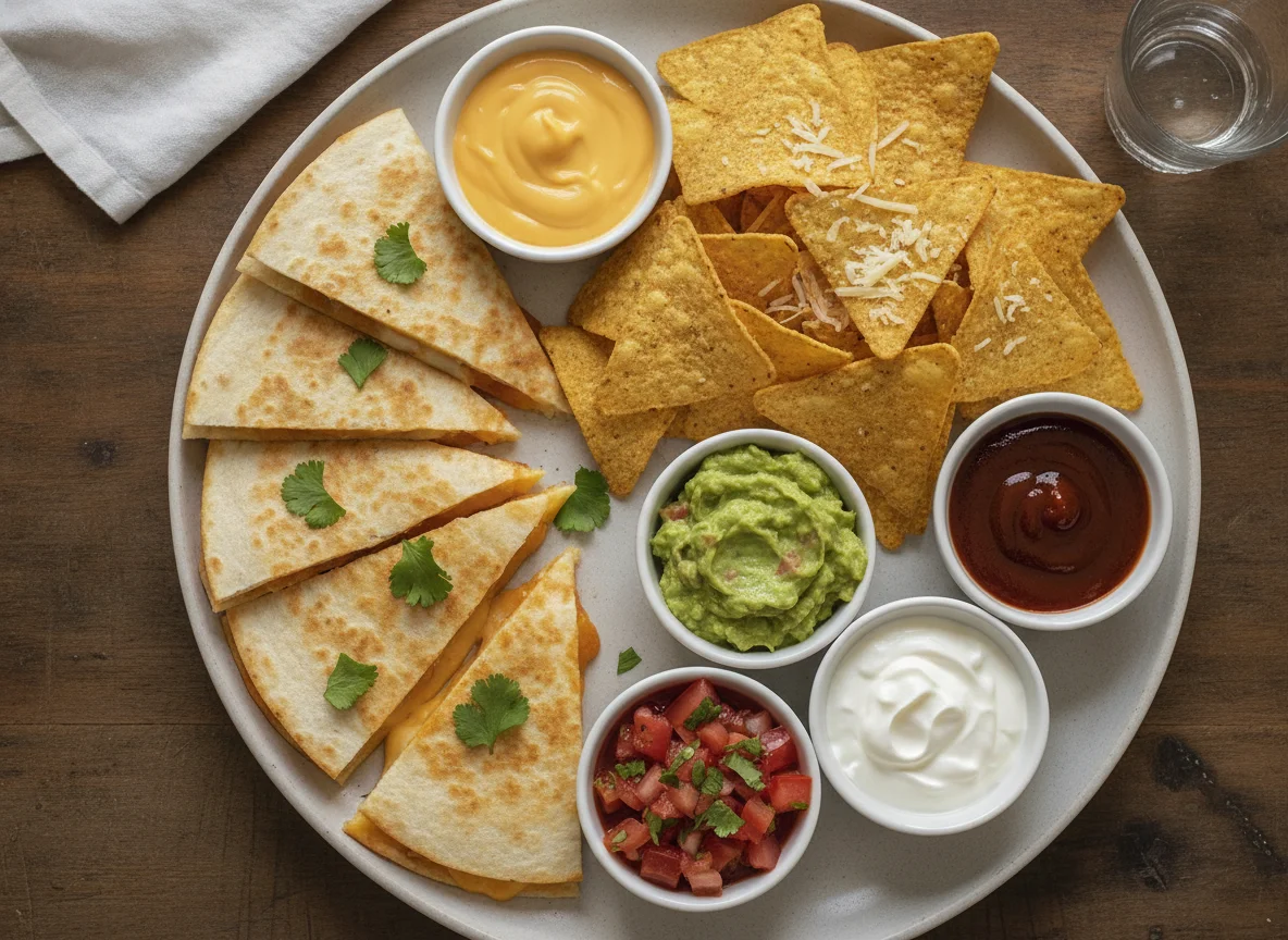 Quesadillas com Nachos e Molhos photo