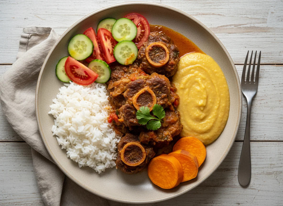 Rabada com Arroz, Pirão e Salada photo