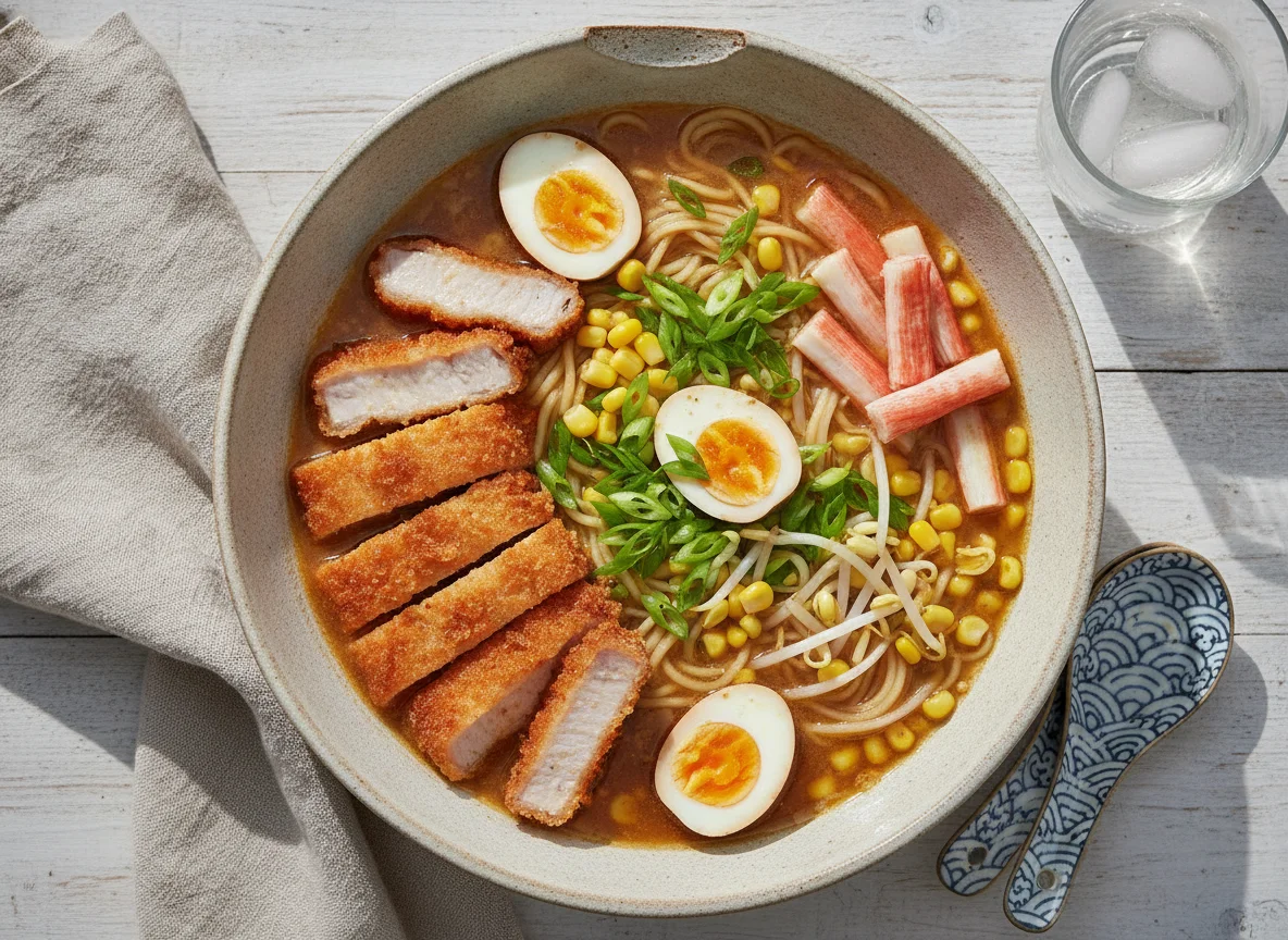 Ramen com Tonkatsu e Kani-kama photo