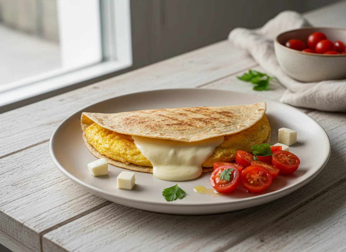 Rap fit com omelete e queijo photo