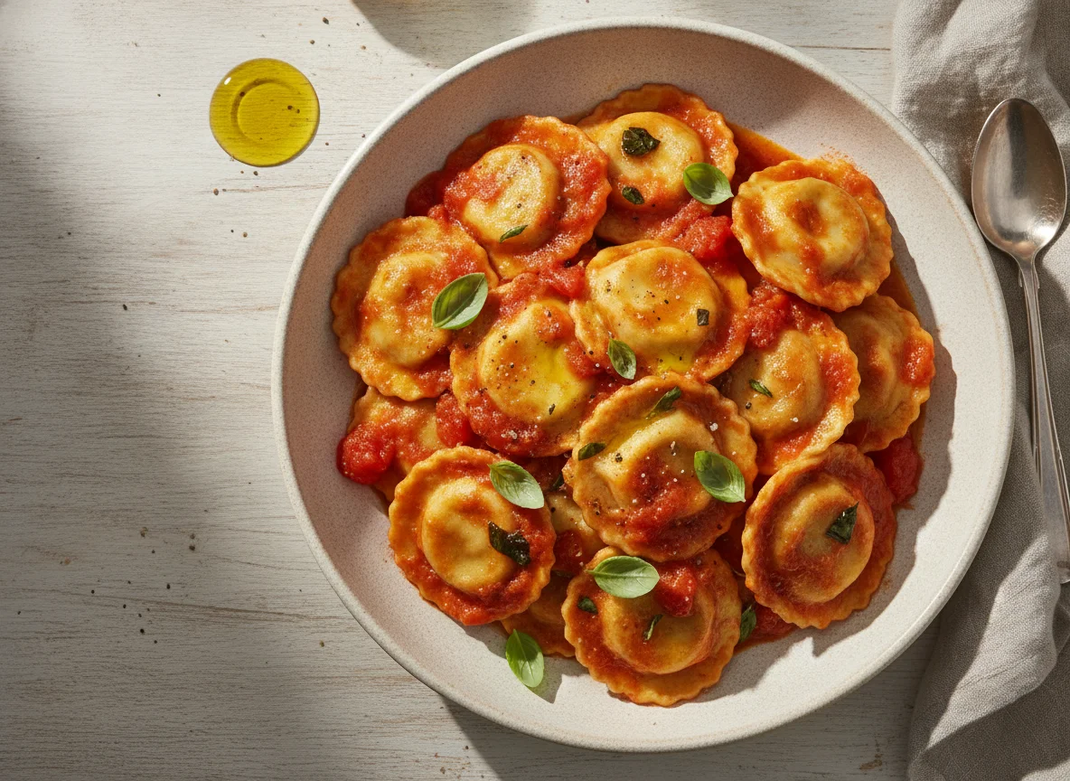 Ravioli ao Molho de Tomate photo
