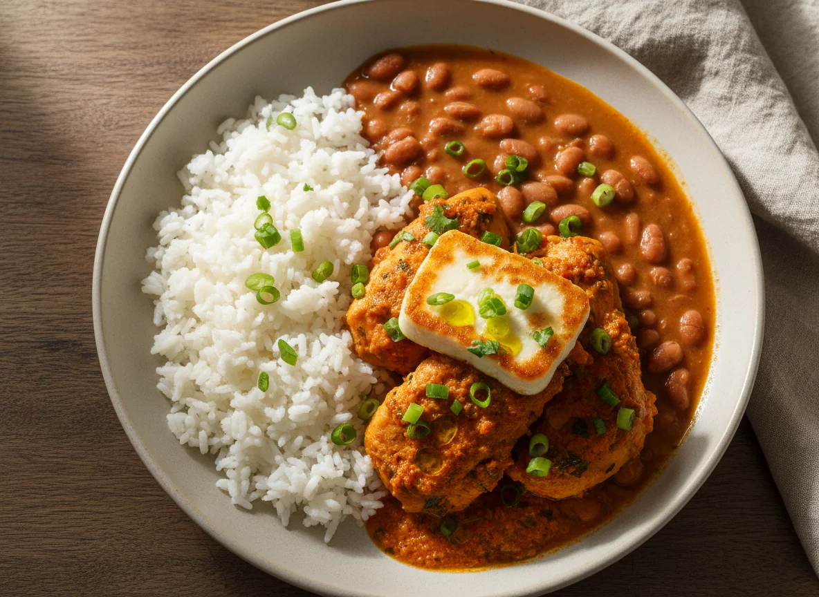 Refeição Brasileira com Frango ao Molho photo