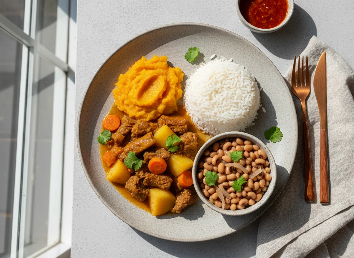 Refeição completa com dobradinha photo