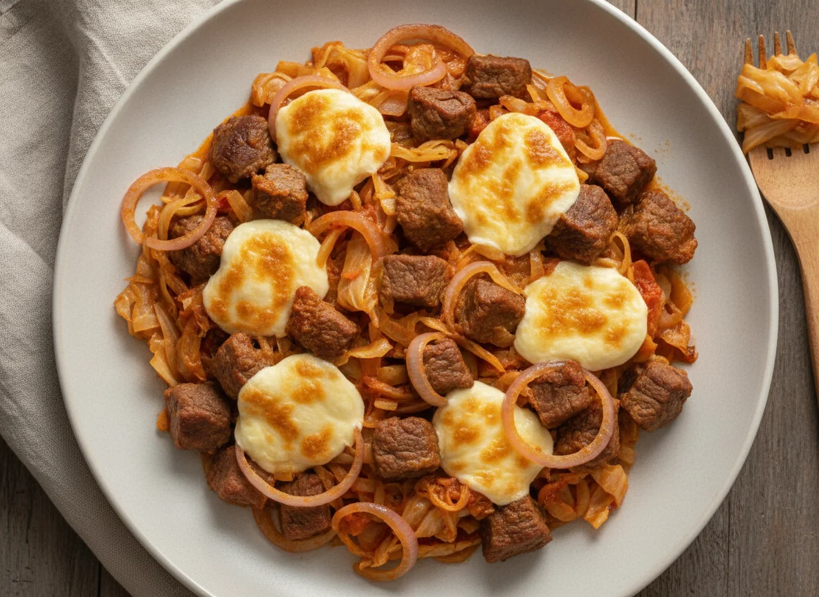 Repolho Refogado com Carne e Queijo photo
