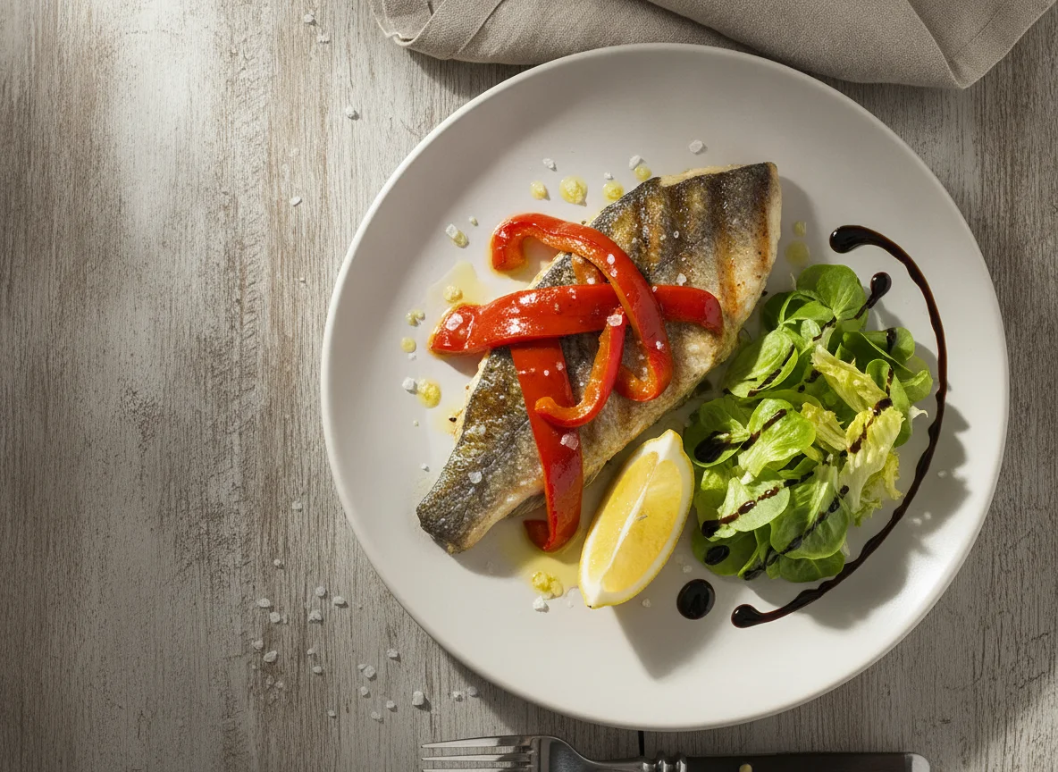 Robalo Grelhado com Pimento Assado photo