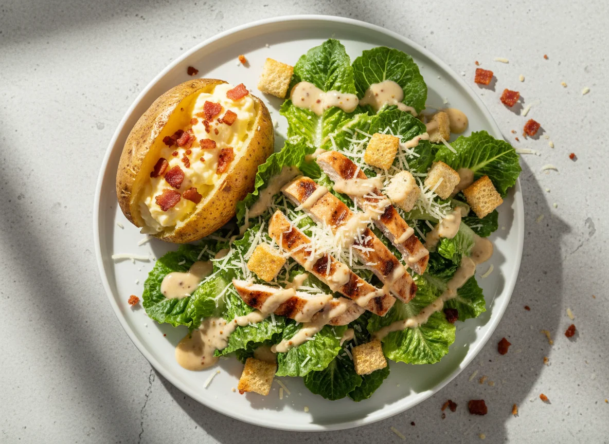 Salada Caesar com Batata Assada photo