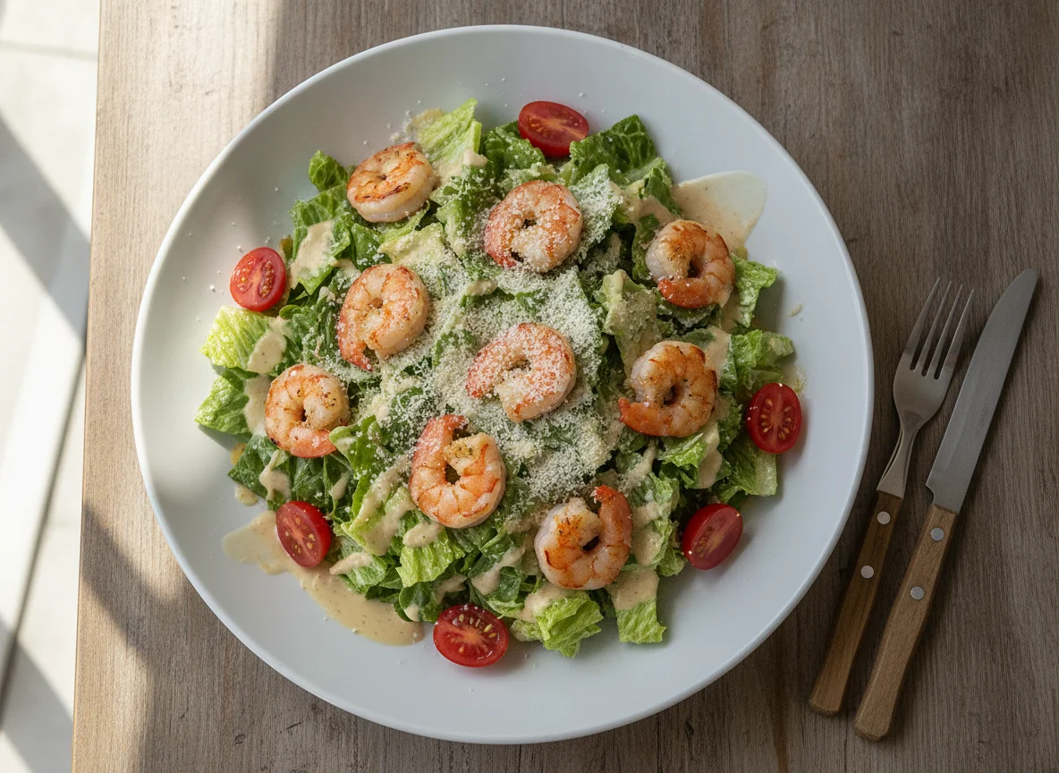 Salada Caesar com Camarão photo