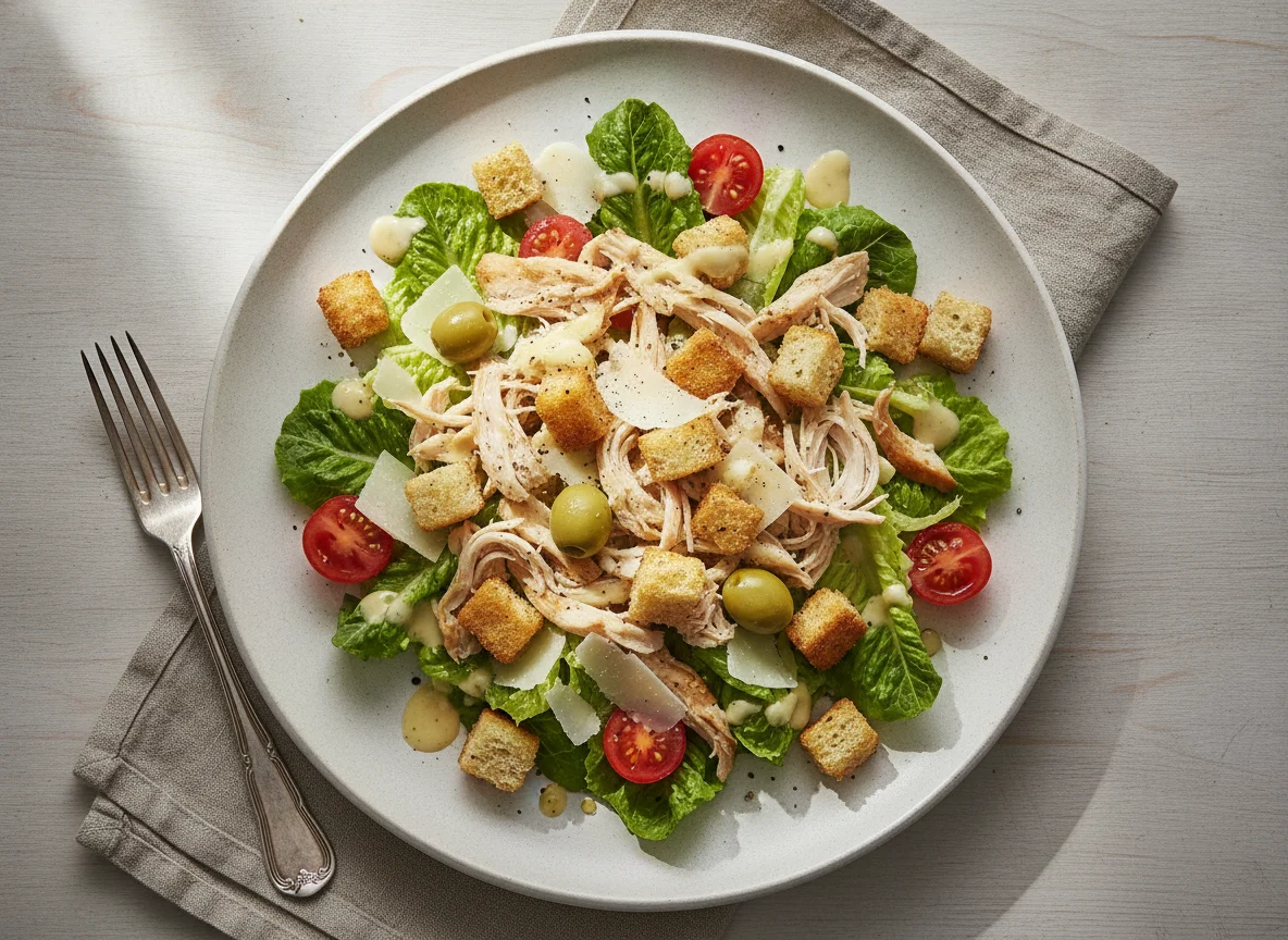 Salada Caesar com Frango e Azeitonas photo